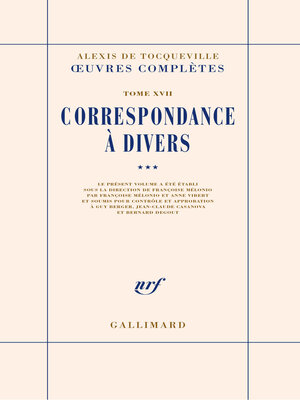 cover image of Correspondance à divers (Tome 3)